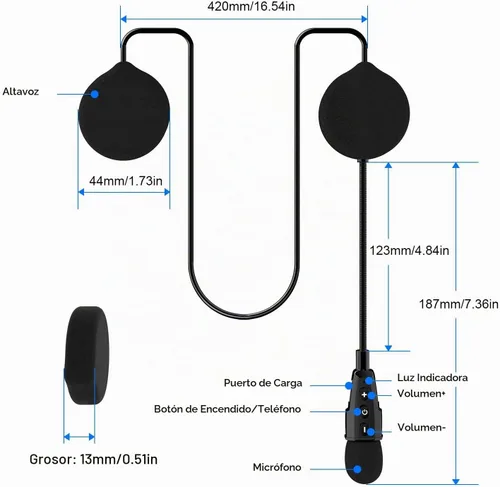 Vista 8 de EJEAS Auriculares Bluetooth para casco de motocicleta E1+, altavoz de casco Bluetooth 5.1 con respuesta automática de llamada y función de reducción