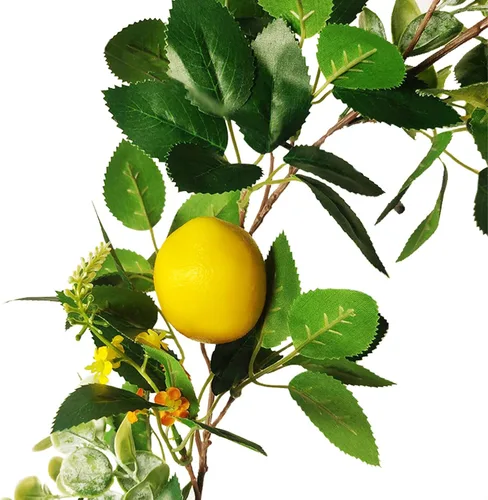 Vista 4 de IUIBMI Guirnalda de limón artificial de 6 pies, guirnalda de frutas de primavera con limones artificiales para puerta delantera, hogar, cocina