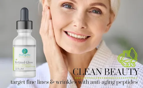 Vista 6 de Skin Perfection Retinol Glow Serum Anti-envejecimiento Cara Cuello Decollete Crema Renovadora Rejuvenecimiento Péptido Argireline Bakuchiol