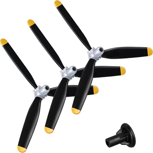 Vista 7 de Jenaai 3 juegos de hélice de avión RC de 3 palas compatibles con F4U 761-8 761-9 761-16 T28 P47 Fighter Control remoto, avión controlado por radio