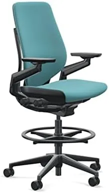 Vista 16 de Steelcase Gesture 442 - Taburete de tela berenjena, respaldo envuelto, marco ligero