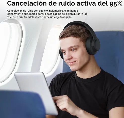 Vista 2 de Srhythm NiceComfort 15 (2.ª generación) Auriculares inalámbricos híbridos con cancelación de ruido, Bluetooth 6.0, con baja latencia, audio
