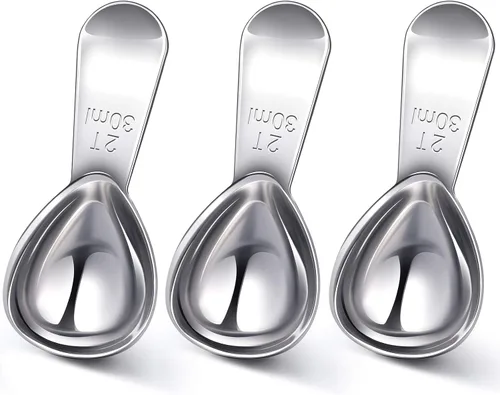 Vista 8 de Patelai Cuchara de café de 3 piezas, cucharas medidoras de acero inoxidable, cucharadas de café de mango corto para té, azúcar, cocina, regalos