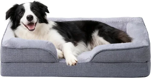 Vista 8 de [Usado] Makigued Cama ortopédica para perros medianos, sofá de espuma para mascotas con forro impermeable, funda extraíble lavable, parte inferior