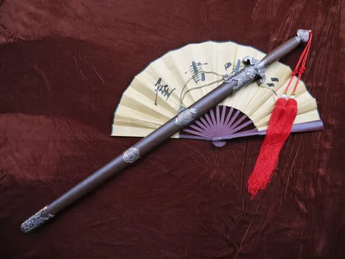 Vista 3 de LOONGSWORD - Juego de espada china doble de acero inoxidable – Cuchillas flexibles hechas a mano, vaina y mango de palisandro, espadas tradicionales