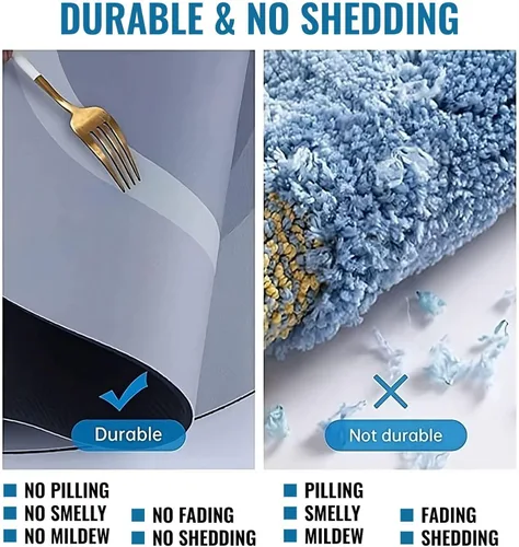 Vista 6 de Tapete de baño modernizado, súper absorbente, antideslizante, lavable, tapete de baño de goma, tapete mágico para bañera y suelo