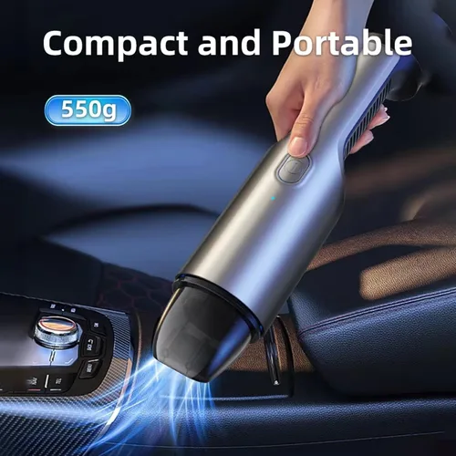 Vista 6 de Aspiradora portátil para automóvil, aspiradora de mano portátil para limpieza interior del automóvil, uso húmedo y seco, recargable por USB