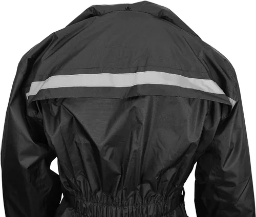 Vista 7 de Nelson Rigg Solo Storm - Chaqueta de lluvia, impermeable, transpirable y plegable (negro, talla S)
