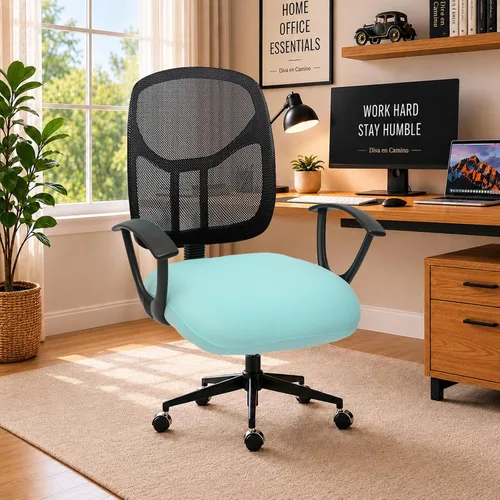 Vista 71 de Fundas elásticas resistentes al agua para sillas de computadora - Protectores lavables para respaldo giratorio y asiento para mascotas - Negro