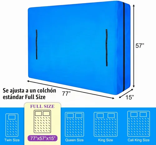 Vista 2 de Bolsa de colchón MorTime para mudanza y almacenamiento, bolsa de almacenamiento de colchón con cremallera y 8 asas de transporte resistentes