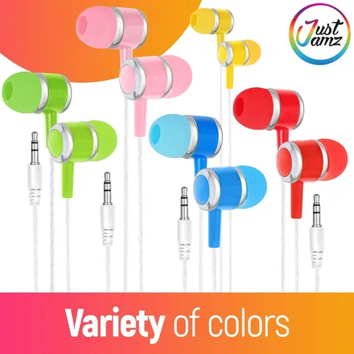 Vista 7 de Paquete de 100 auriculares Marbles a granel, auriculares multicolor Chromebook para el aula
