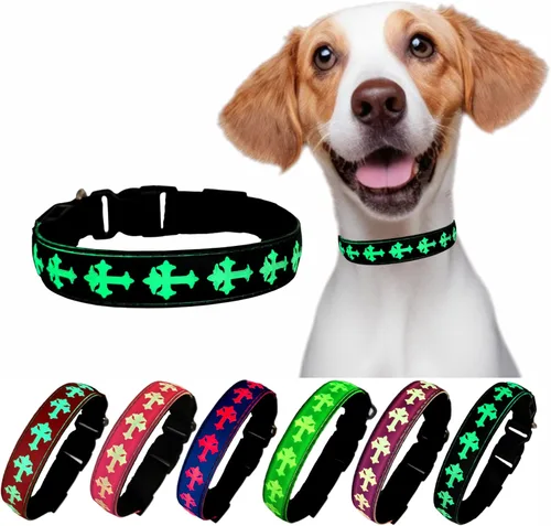 Vista 11 de Collar de perro con luz LED USB-C, diseño 3D, material cómodo y suave, iluminación multicolor, collar de perro nocturno (PW-verde, XS