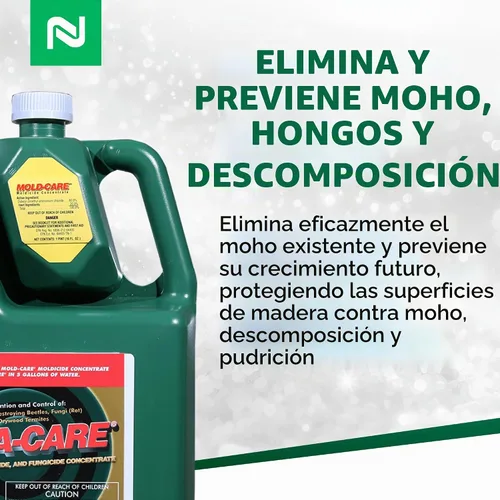 Vista 2 de Bora-Care con concentrado de moldicida Mold-Care, protección de madera contra moho, termitas y descomposición, protección residual de larga