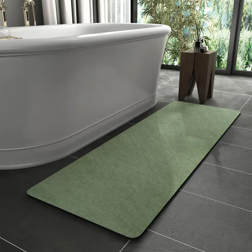 Vista 11 de MontVoo -Tapete de baño-Alfombras de baño delgadas antideslizantes para debajo de la puerta- Superficie de gamuza sintética absorbente, de secado
