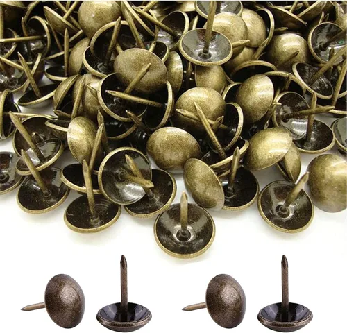 Vista 10 de BetterJonny - 500 tachuelas de tapicería decorativas para muebles, 0.669 x 0.433 in, tachuelas de metal negro para el pulgar para muebles tapizados