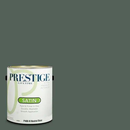 Vista 100 de Prestige Paints - Pintura exterior e imprimación en uno, 1 galón, plano, compatibilidad comparable con el color menta «Whipped Mint» de Behr