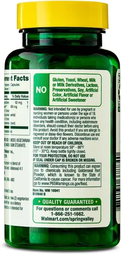 Vista 6 de SCHMIDT EMPIRE Spring Valley - Suplemento dietético de mezcla de sello de oro de equinácea, 900 mg, 75 cápsulas vegetarianas + 1 protector