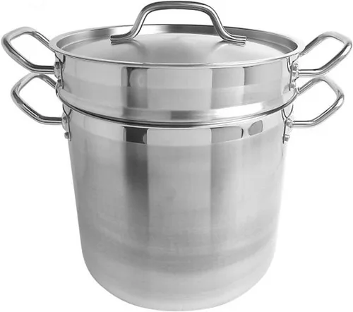Vista 7 de TrueCraftware - Juego de 3 piezas de cocina de aluminio para pasta, de 12 cuartos de galón, olla multiusos para pasta con tapa de colador