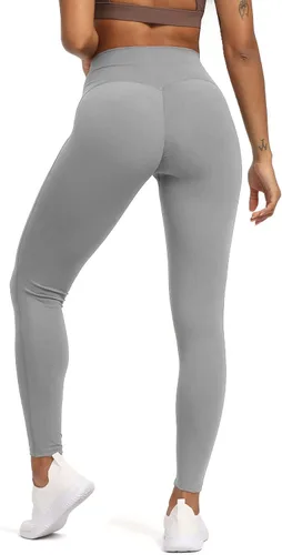 Vista 3 de Aoxjox Leggings de entrenamiento de cintura alta para mujer, control de abdomen, cintura alta, pantalones de yoga escarlata, suaves, de 27 pulgadas