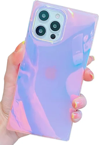 Vista 54 de Elegante funda con patrón de perlas compatible con iPhone, de borde rectangular, delgada, suave, de silicona de poliuretano termoplástico (TPU)