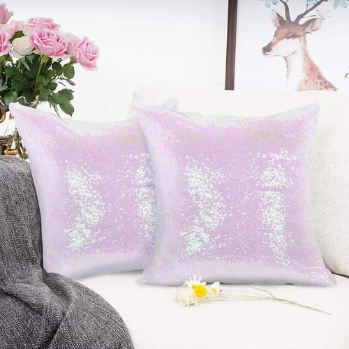 Vista 15 de ShinyBeauty Fundas de almohada negras de 12 x 20 pulgadas, juego de 2, funda de almohada rectangular, funda de almohada de lentejuelas de tela