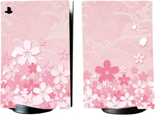 Vista 9 de PlayVital Cherry Blossoms Petals Full Set Skin Decal for ps5 Console Digital Edition, Sticker Vinyl Decal Cover for ps5 Controller & Charging