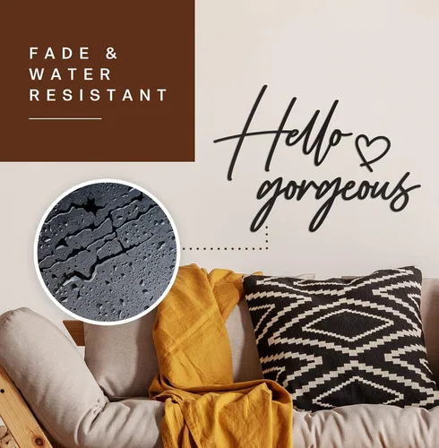 Vista 5 de Decoración de pared con texto en inglés «Hello Gorgeous Hello Gorgeous – 20 x 15 pulgadas, negro moderno y hermoso, letrero de «Hello Beautiful»