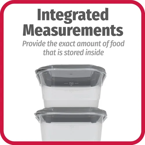 Vista 4 de GoodCook EveryWare Juego de 30 recipientes de plástico sin bisfenol A para almacenamiento de alimentos con tapas, 60 piezas en total