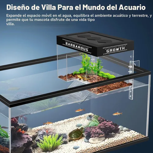 Vista 4 de GOZILLA Plataforma ajustable para tomar tortugas, 9.8 x 6.3 x 6.3 pulgadas, cubierta de tortuga acrílica y muelle, plataforma colgante