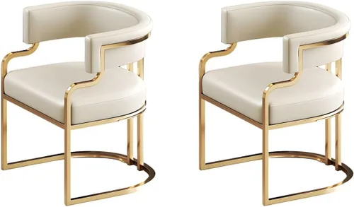 Vista 53 de Sillas de comedor de cocina para interiores, silla lateral tapizada para el hogar, silla con brazo de respaldo bajo, silla de comedor con piel