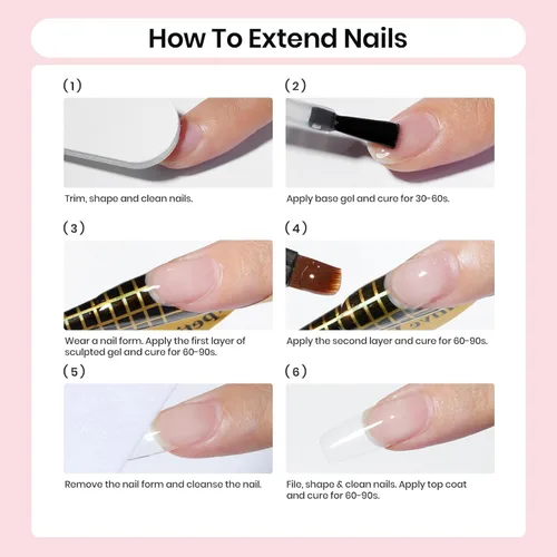 Vista 59 de Beetles Kit de Gel Duro para Uñas Clásico Neutro 3 Colores 9 en 1 Extensión de Uñas Esculpido de Alta Dureza para Profesionales de Salón Gel