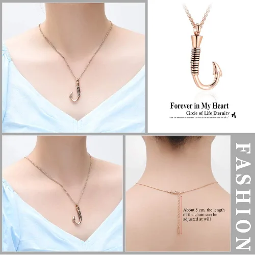 Vista 5 de Hearbeingt Joyería de cremación para cenizas collar conmemorativo hecho con acero inoxidable colgante de recuerdo para hombres y mujeres