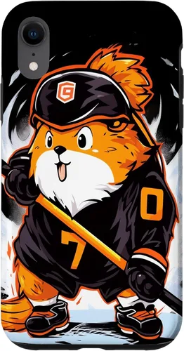 Vista 8 de iPhone 15 Guinea Pig Ice Hockey Player Hockey Stick Goalkeeper Case