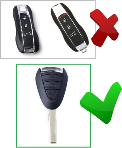 Vista 2 de Funda para llavero de fibra de carbono genuina para Porsche 911 987 997 Facelift Boxster Carrera GT Caimán Car Remote Key Fob Case para hombres Negro