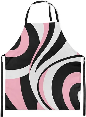 Vista 24 de Castle Fairy Delantal de cocina geométrico en espiral, moderno delantal impermeable con rayas simples para adultos (sin bolsillo), 31 x 26 pulgadas