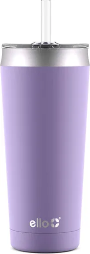 Vista 6 de Ello Beacon - Vaso de acero inoxidable aislado al vacío con tapa deslizante y popote opcional