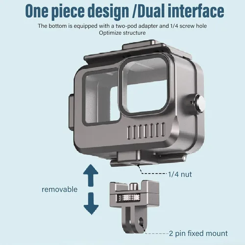 Vista 7 de Carcasa de buceo subacuática, IPX8 carcasa impermeable para fotografía de cámara, 40M de profundidad compatible con 11 10 9
