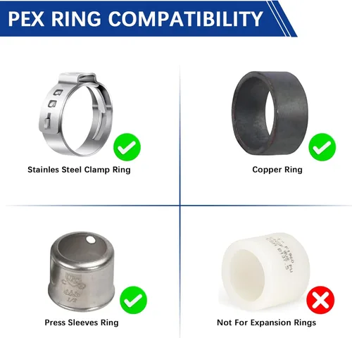 Vista 5 de Válvulas de bola PEX de 1/2 pulgada, 4 piezas de válvula de bola de cierre de puerto completo de latón PEX, válvulas Pex de latón de puerto completo