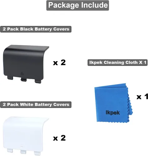 Vista 6 de Battery Cover for Xbox Series X, for Xbox Series S Controller, Replacement Battery Back Door Lid Batteries Caps Shell Repair for Xbox Core