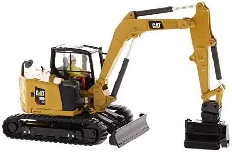 Vista 6 de Diecast Masters CAT Caterpillar 309 CR Mini Excavadora Hidráulica de Próxima Generación con Herramientas de Trabajo y Operador High Line Series 1/50