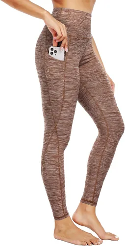 Vista 65 de Neleus calzas de yoga para mujer con bolsillo y cintura alta, para correr, con control de barriga