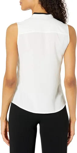 Vista 2 de Calvin Klein Blusa profesional para mujer, Eggshellnegro