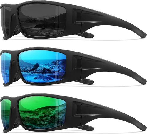 Vista 7 de Gafas de sol deportivas polarizadas para hombres y mujeres con marco irrompible para ciclismo, pesca, lentes envolventes, protección UV400