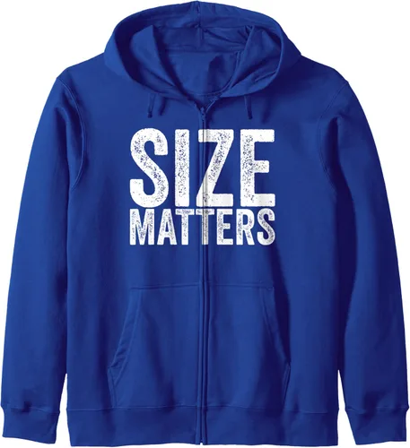 Vista 3 de Size Matters Funny Sarcasm Sudadera con capucha con cremallera, Negro