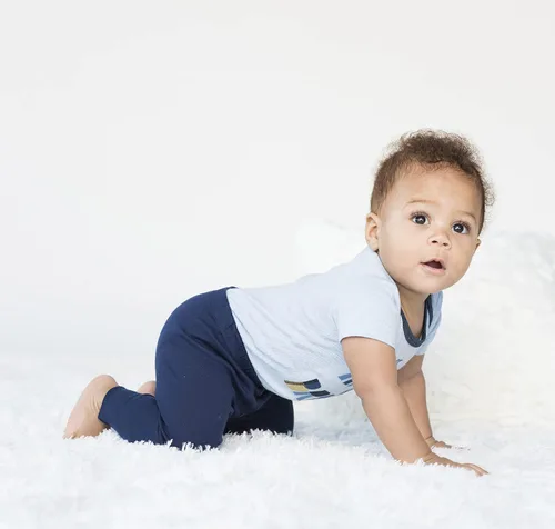 Vista 4 de LAMAZE Pantalones deportivos de algodón natural súper peinados para bebé, 2