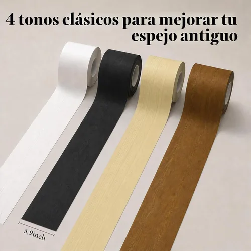 Vista 5 de Borde de papel pintado de grano de madera blanco (3.9" x 393.7", 10cm x 10m, textura de madera áspera) Papel pintado autoadhesivo extraíble