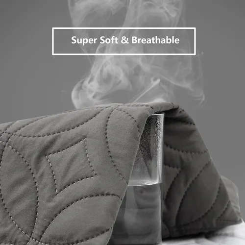 Vista 2 de FELTYBED Protector de colchón impermeable Twin de 39"x75", Funda de colchón suave Twin gris, Funda protectora acolchada de colchón transpirable