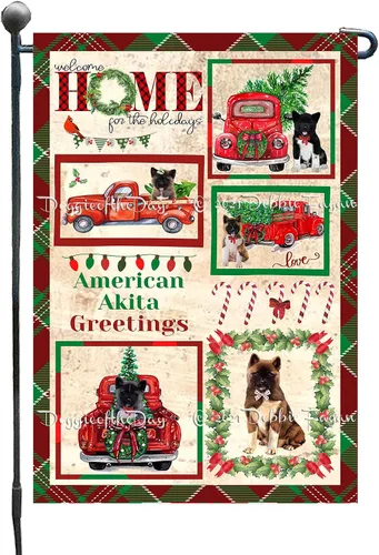 Vista 10 de Doggie of the Day American Akita Dogs Garden Flags - Christmas Time Camping - Double Sided - Yard Porch Lawn Spring Decorative Gift - Home Decor 12