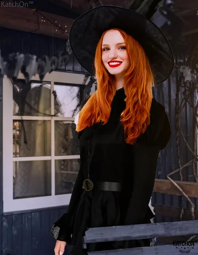 Vista 5 de KatchOn Disfraz de bruja malvada para mujer, disfraz de bruja de Halloween con sombrero