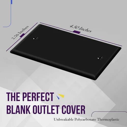 Vista 2 de ENERLITES - Placa de pared para ocultar dispositivos, acabado brillante, tamaño estándar 1 gancho 4.50 x 2.76 pulgadas, termoplástico de Negro